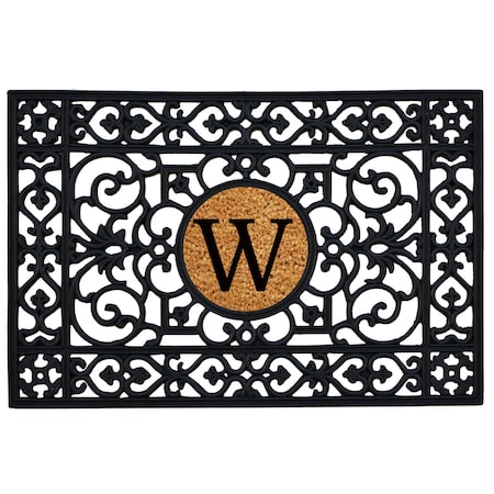 Calloway Mills Monogram Insert Door Mat, Black, Natural, 24 in W x 36 in L 160012436W